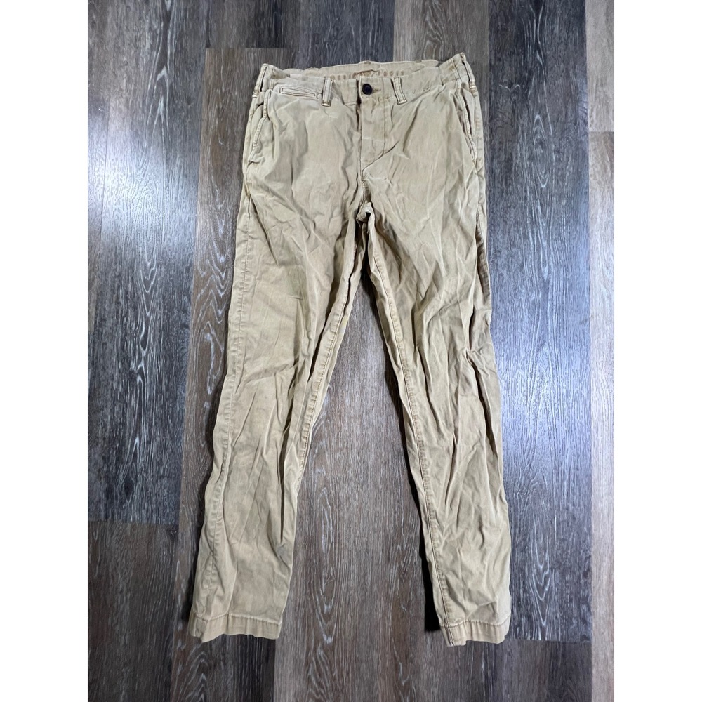 American Eagle Slim Straight Pants Mens 30x32 Tan Khaki Level Flex Chinos